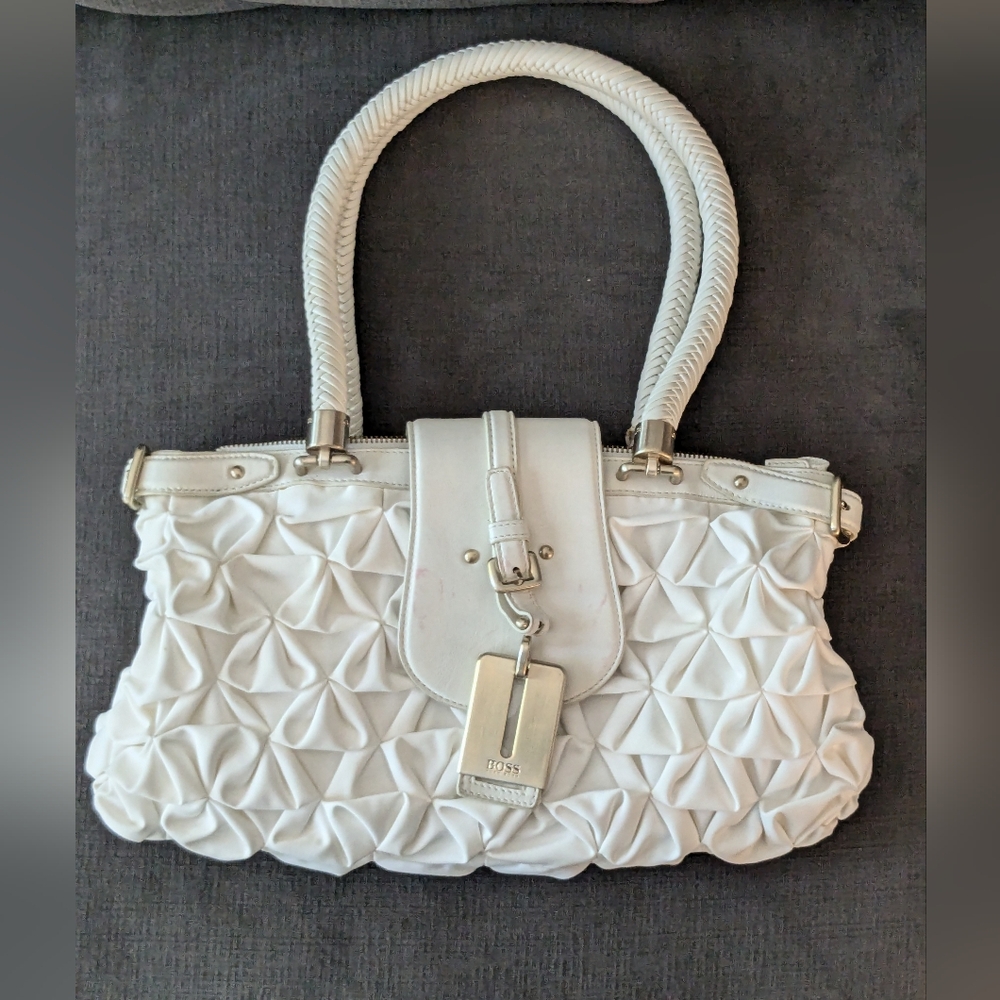 Hugo Boss Pintucked Leather Shoulder Bag